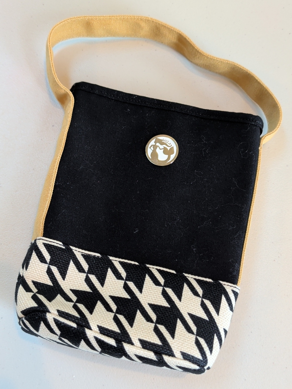 Spartina, Black, Gold And Bone Houndstooth Bottom Wine Caddy